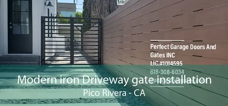 Modern iron Driveway gate installation Pico Rivera - CA