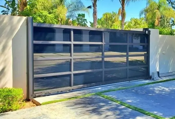 Modern Glass Driveway Gate Installation in Palm Desert